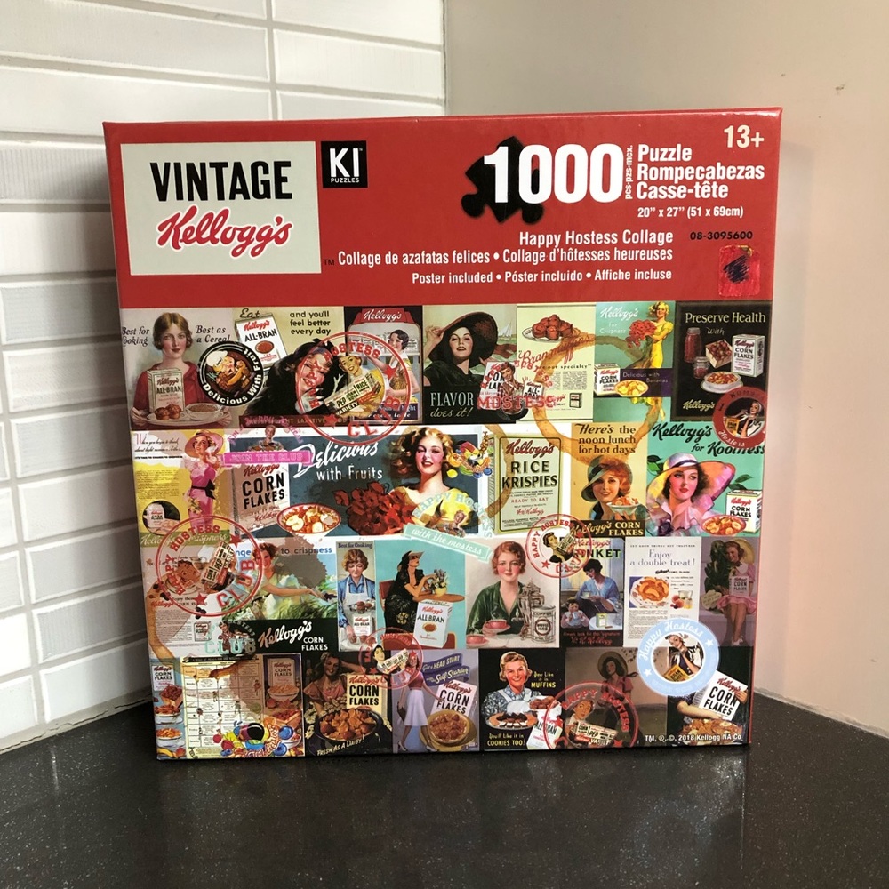 NWOT Vintage Kelloggs 1000 piece Happy Hostess vintage puzzle